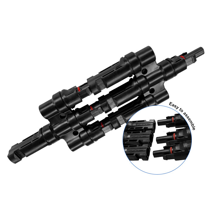 Waterproof IP67 Snap In PV Connectors Cable Female And Male
