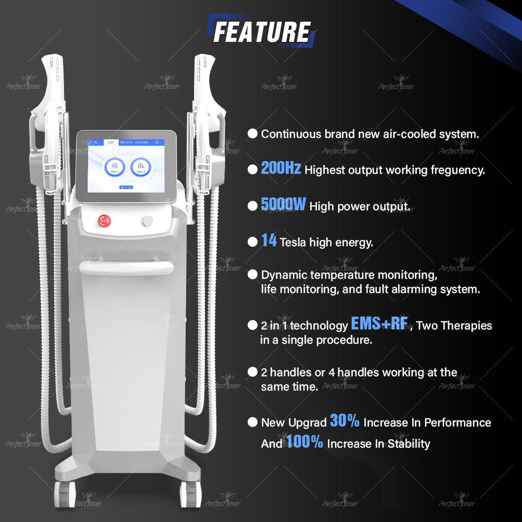 10 Handle White Or Black EMS Fitness Machine 14 Tesla Energy for Fast Innovasive Body Sculpting