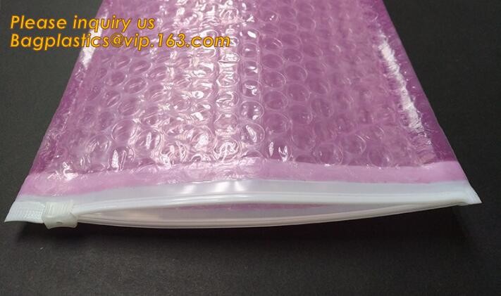 Holographic Factory Shiny gold Cosmetic bag Zipper Bubble Bag zip-lock Slider Padded Mailer metallic bubble zipper bagea