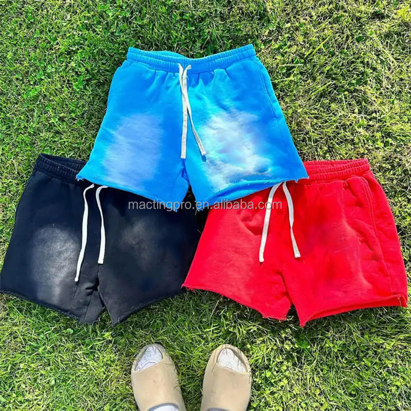 Length Shorts Heavyweight French Terry Custom Black Plus Size Sun Faded Sweat Shorts
