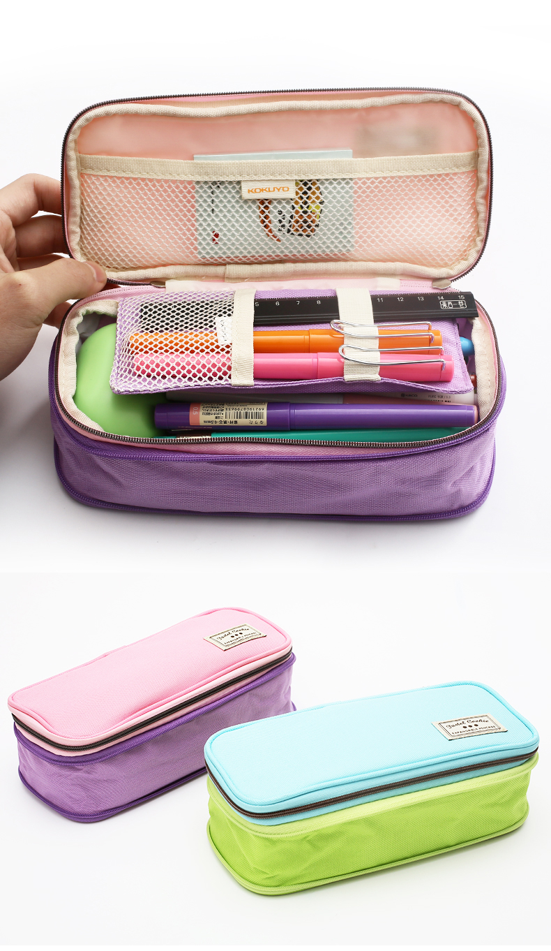 Durable Multi Layer Canvas Pen Bag With Sublimation Printing Surface