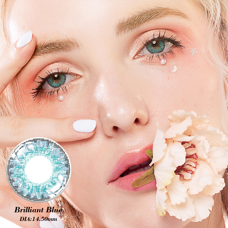 Custom Cosmetic Prescription Husky Blue Eye Contact Lenses