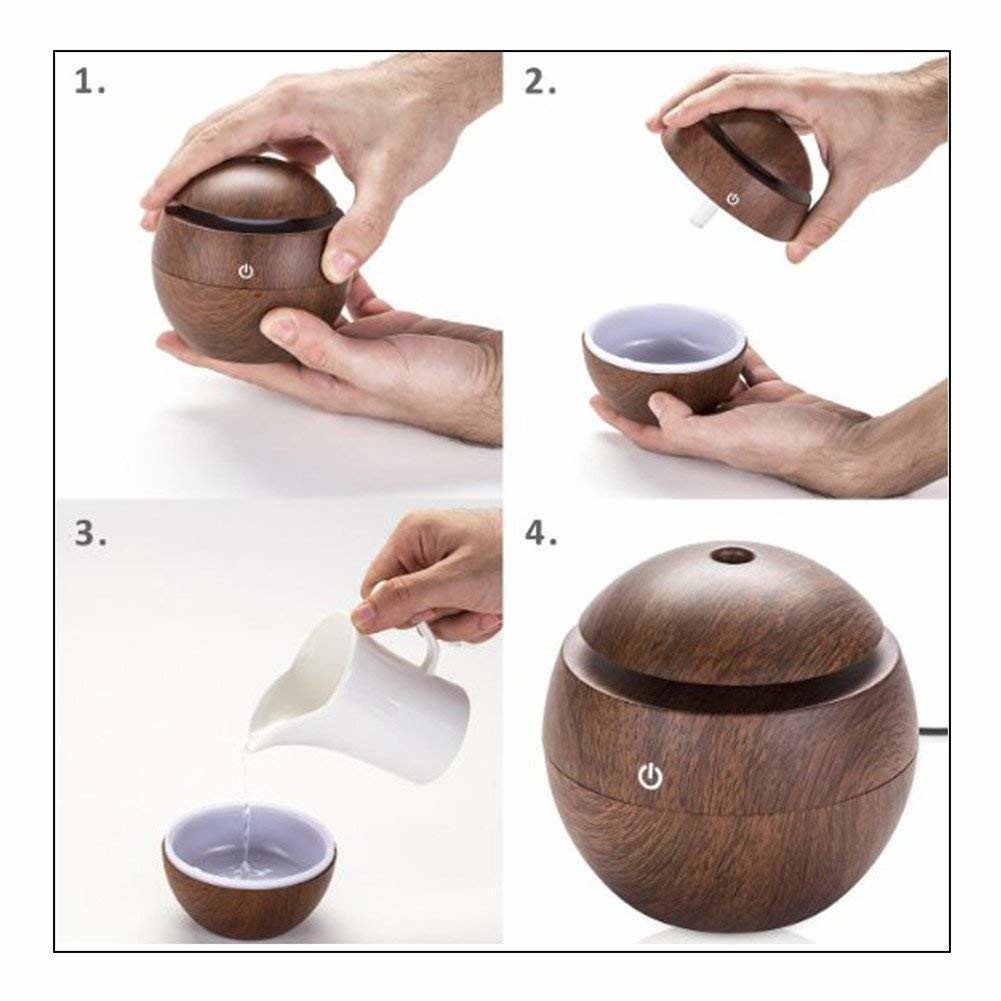 Portable 130ml Ultrasonic Cool Mist Air Diffuser