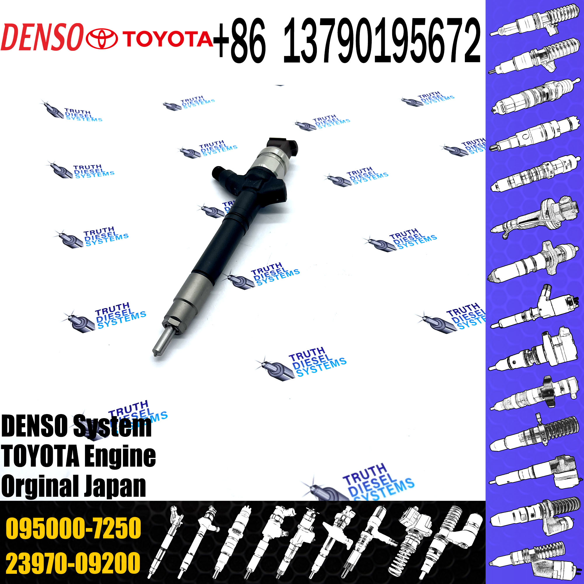Diesel Engine Common Rail Fuel Injector Nozzle 23970-09200 095000-7250