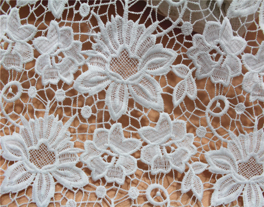 Garment Accessories Chemical Lace Fabric Water Soluble Embroidery lace fabric in Different Color