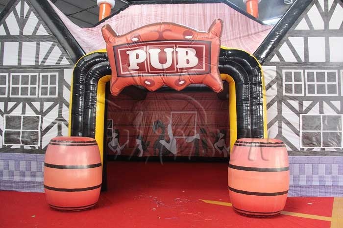 Durable Inflatable Display Tent / Blow Up Event Shelter 10x6x6m Pub Themed