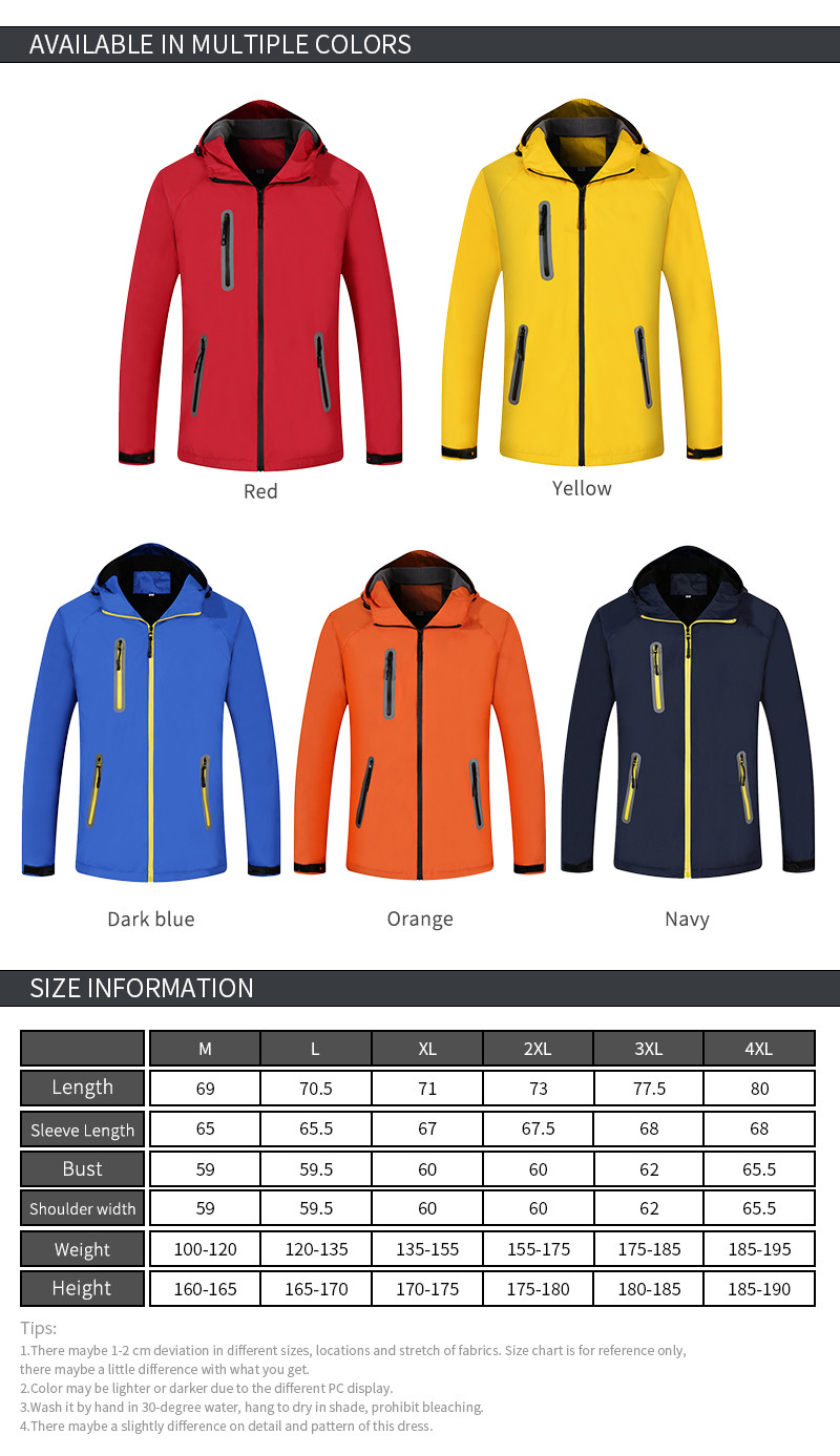 Zip Up Waterproof Running Windbreaker Cycling Rain Hood Lightweight Jacket