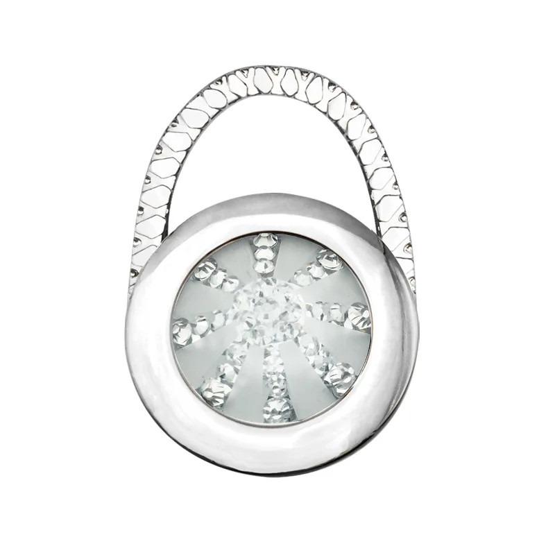 Metal Folding Portable Bag Hanger Table Hook Handbag Hanger Hook Diamond Pattern Purse Hook