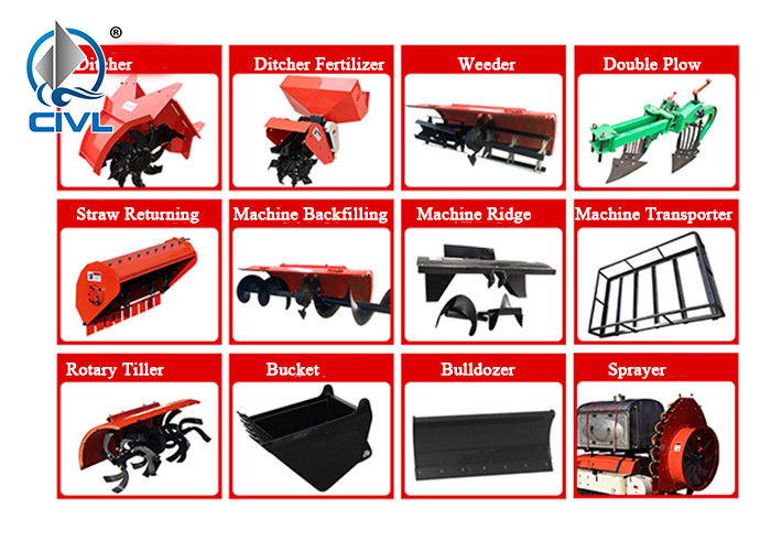 22-50hp Crawler Rotary Tiller / Agricultural Orchard Diesel Fertilization Micro Tiller / Pastoral Management Machine