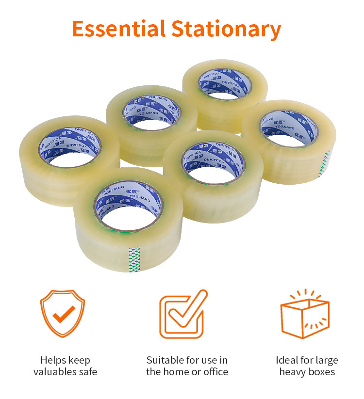 Nature Rubber BOPP Packing Tape Clear 28mic 20mm-50mm