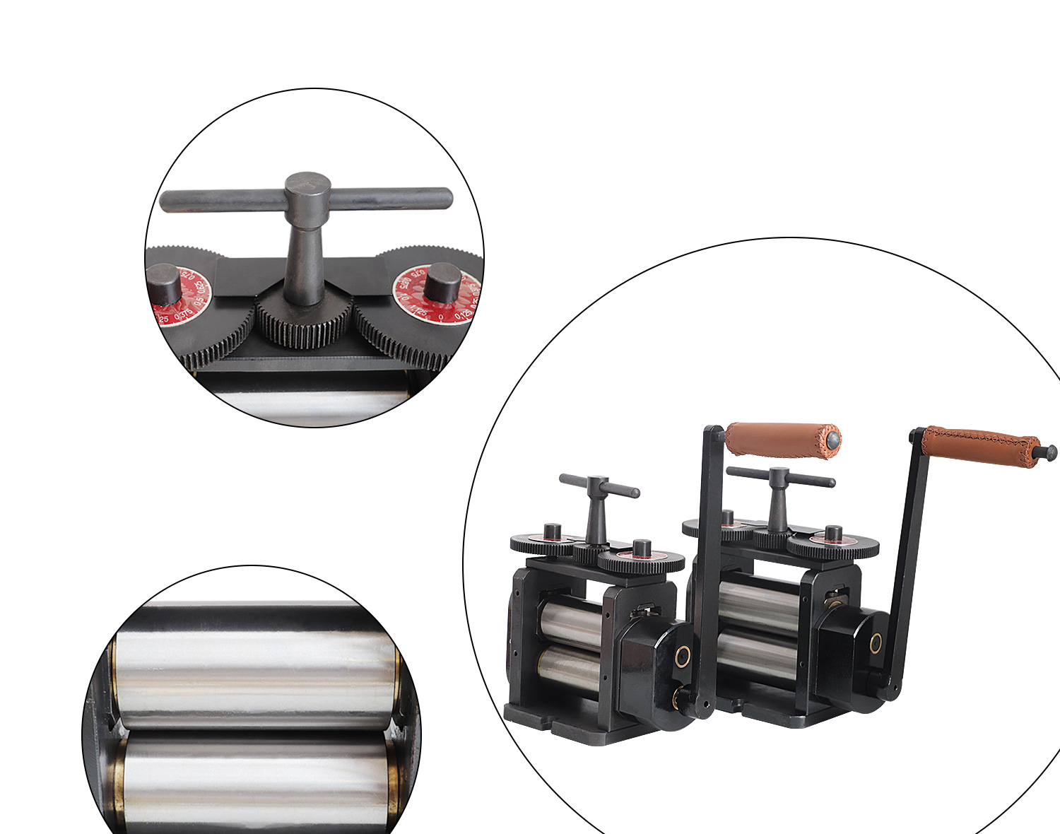 110/130mm Manual Jewellery Rolling Machine Adjustable Press Thickness