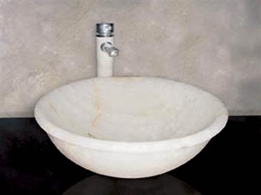 Natural Stone 24" White Onyx Stone Bathroom Vessel Sink