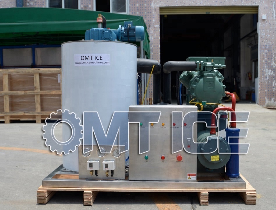 Refrigerant R404a Seawater Flake Ice Machine 380V 2 Ton Flake Ice Machine