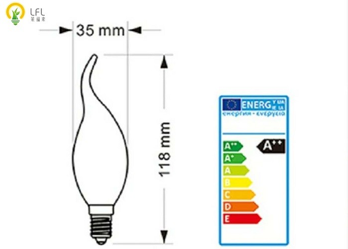 Nostalgic Tailed Candle Decorative LED Bulbs With ARC Filament D35*118mm