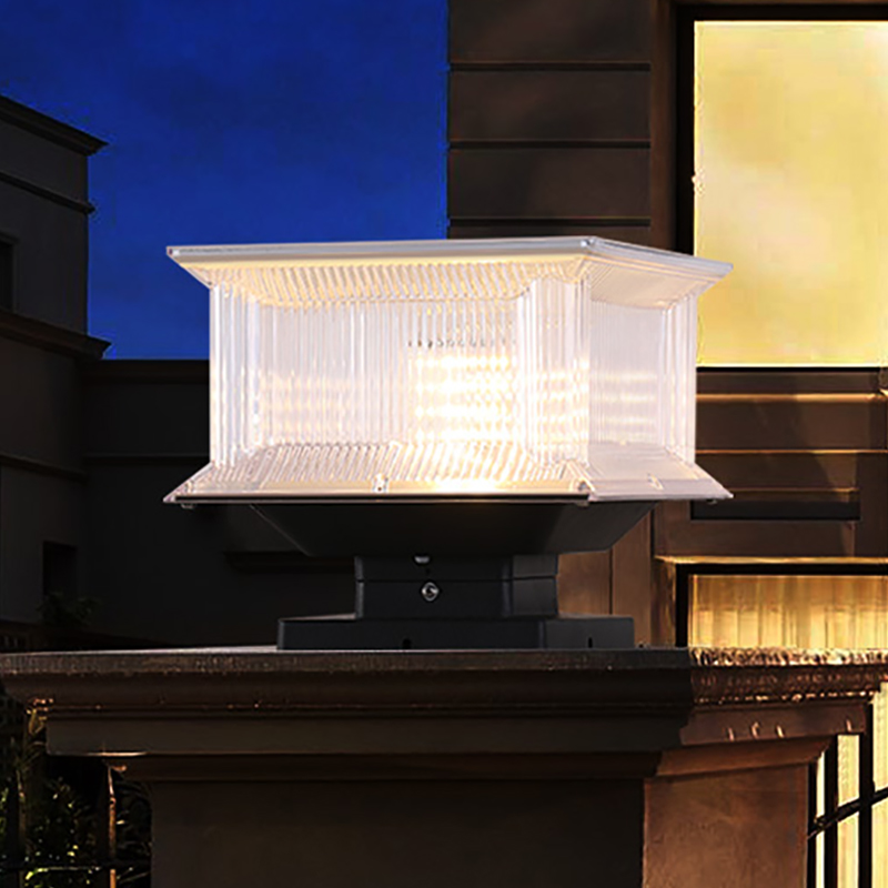 Waterproof IP65 Solar Pillar Lights Outdoor 6000K Post Cap Lamp