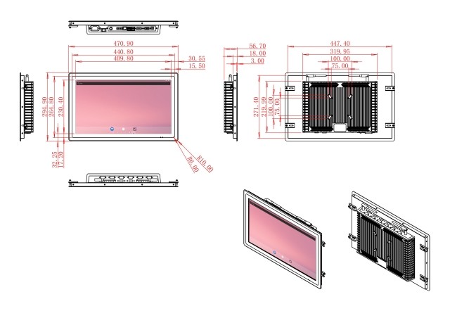 18.5-Inch Android Monitor for Transportation Systems and Access Control Panels