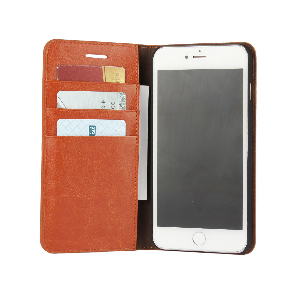 iPhone 8 Case, Genuine Leather Wallet Case Folio Flip Cover for iPhone 5/6/7/8/X/XS/XS MAX/XR