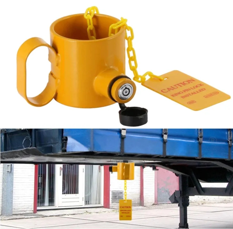 Wheel King Pin Lock with Handles and Warning Tag The Perfect Addition to Your Trailer