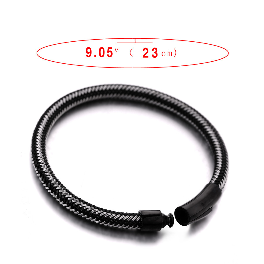 Wholesale custom body jewelry stainless steel mens leather bracelet