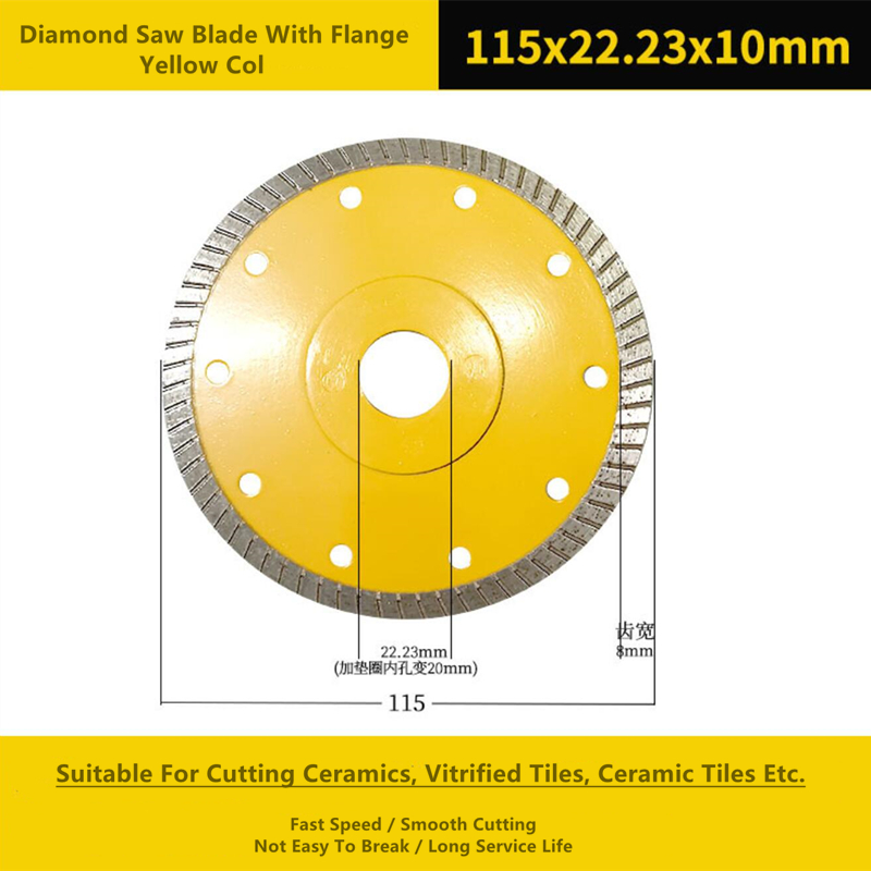 Ceramics 115mm Diamond Cutting Disc , 1.6mm Wet Dry Diamond Blade