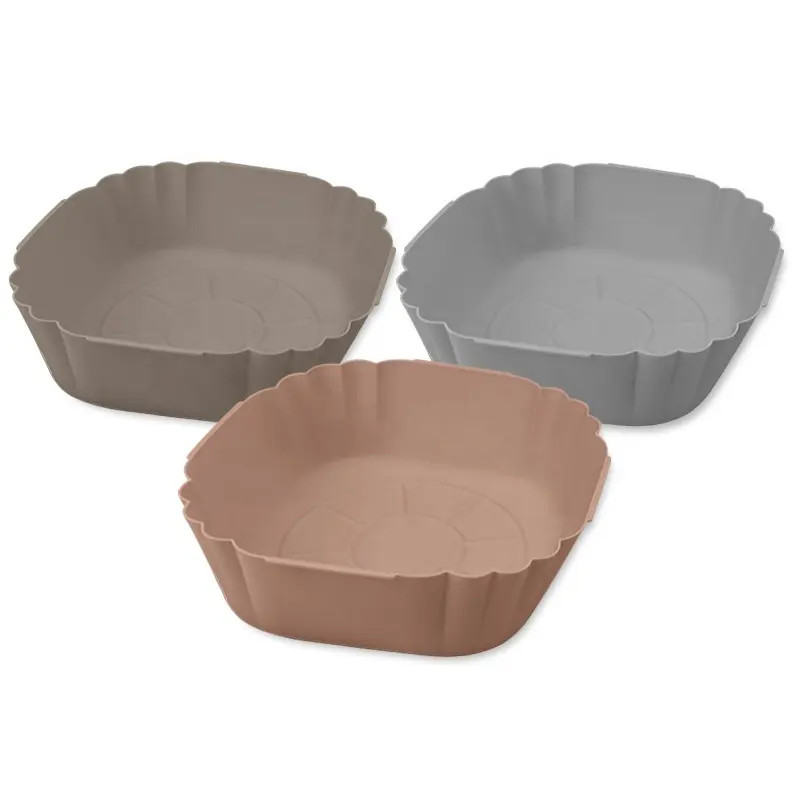 Oilproof Odorless Air Fryer Silicone Tray , Heat Resistant Silicone Baking Pans
