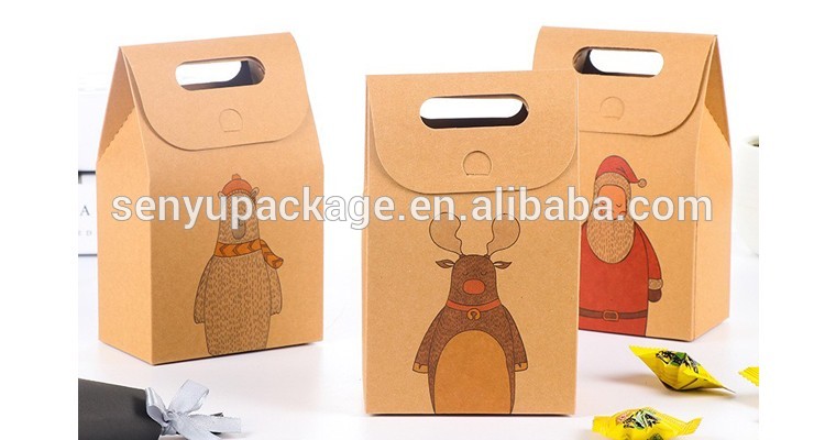 Gift Brown Kraft Small Paper Boxes For Sweets Handled Packaging Recyclable