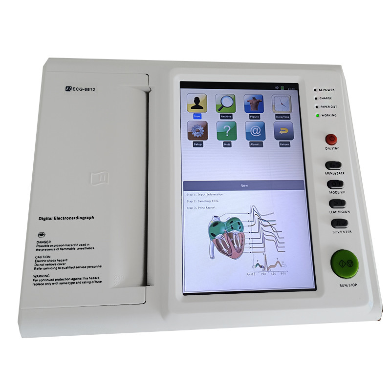 Touch Screen 12 Channel EKG ECG Machine Automatic Measurement Outpatient Facilities