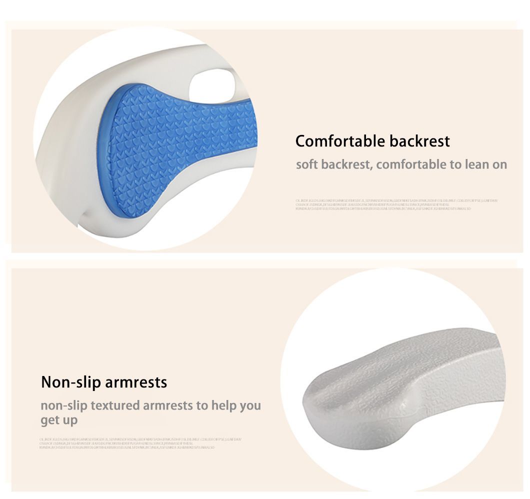 Lightweight Steel Commode Chair 3 in 1 Toilet Seat Shower Chair Height Adjustment Elderly Care Folding Rehabilitation Equipment