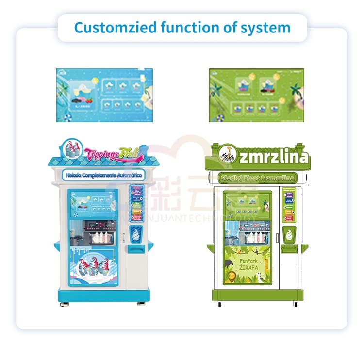 Self Service Ice Cream Vending Machine Business 220V 110V For Soft Ice Cream