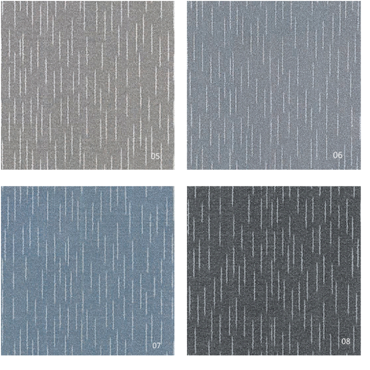 Pure color striped 100%solution dyed invista nylon 6 carpet tile