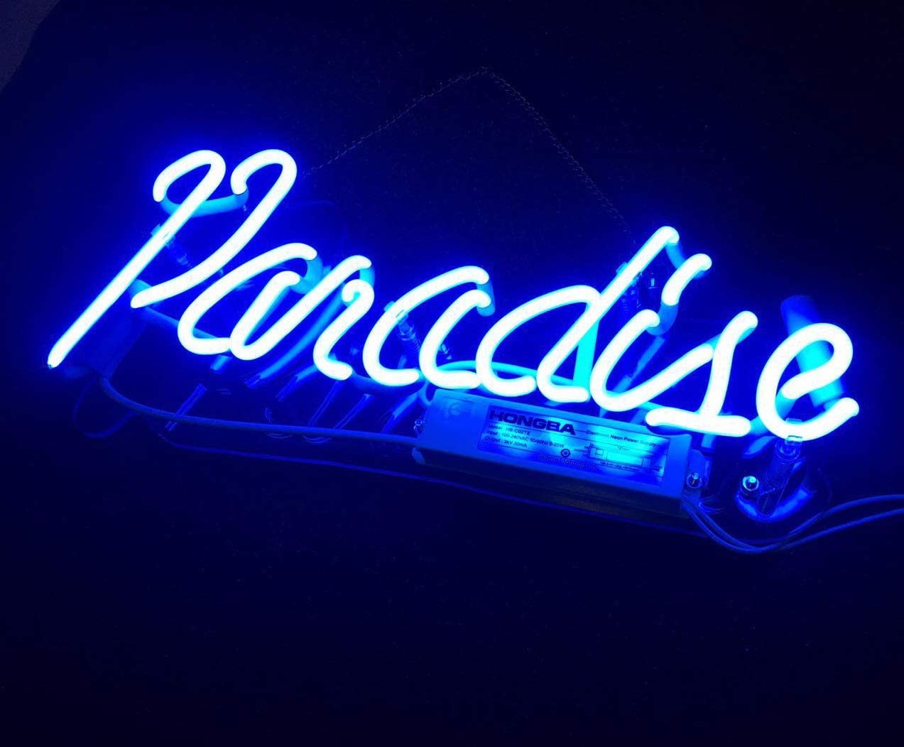 Neon Signs Blue Paradise Beer Bar Bedroom Neon Light Handmade Glass Neon Lights Sign for Bedroom Office Hotel Pub Cafe R