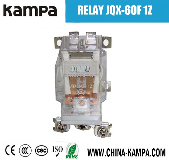 JQX-60F 1Z SPDT 60A DC 12V 24V 220V Coil Miniature Electromagnetic High Power Relay