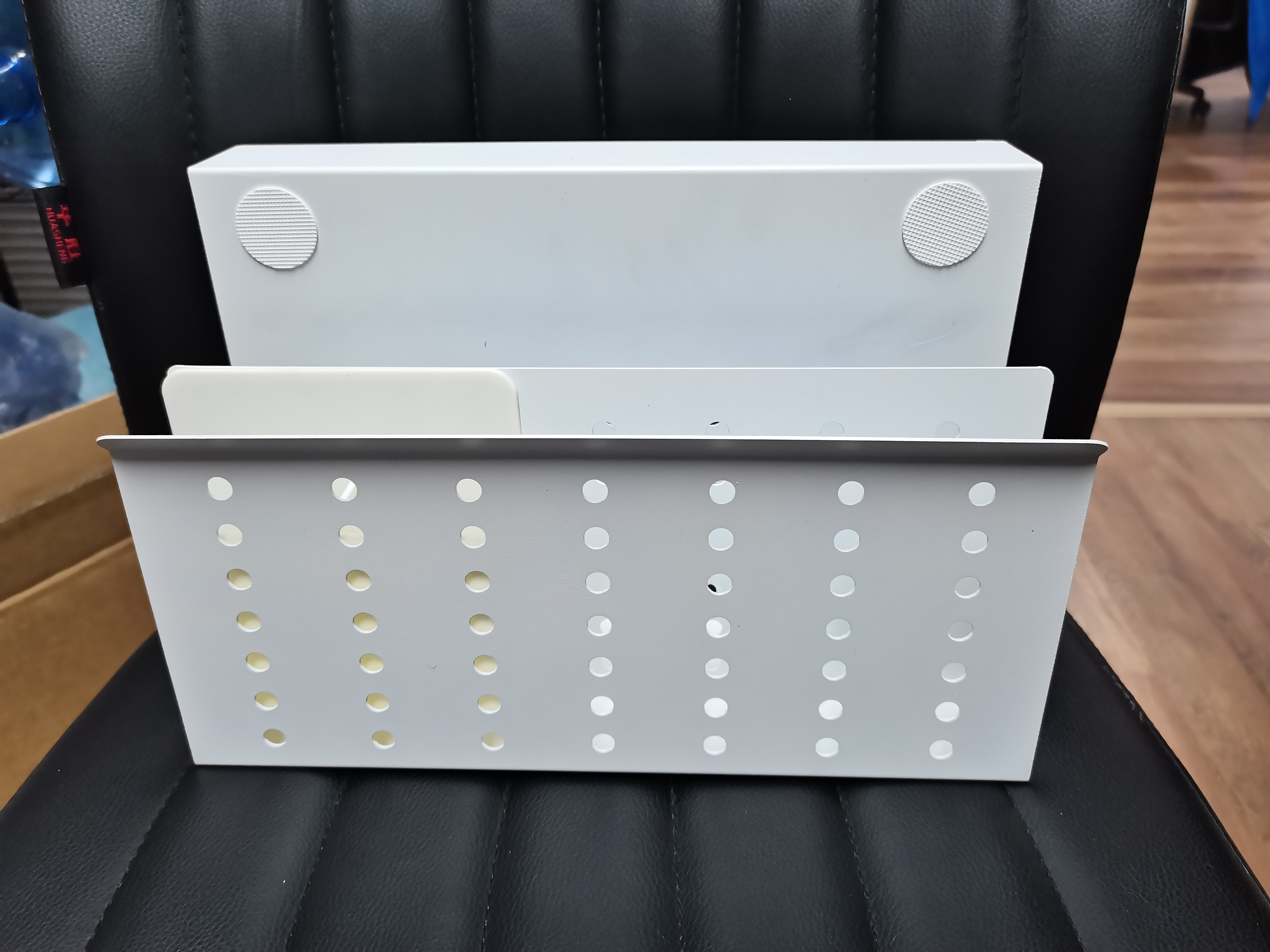 Functional Design Double-Deck Hanging Desk Laptop Organizer with Magnetic Pen Holder