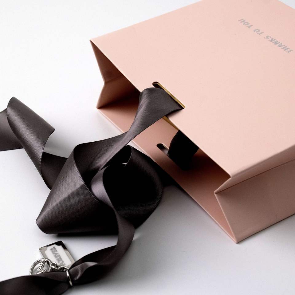 Custom Logo Matt Paper Clothing Packaging Gift Paper Bag With Ribbon Handle For Your