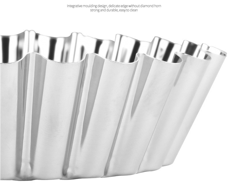 430 Stainless Steel Reusable Egg Tart Mold Stainless Steel Chrysanthemum Cup Cake Mold DIY Baking Tool