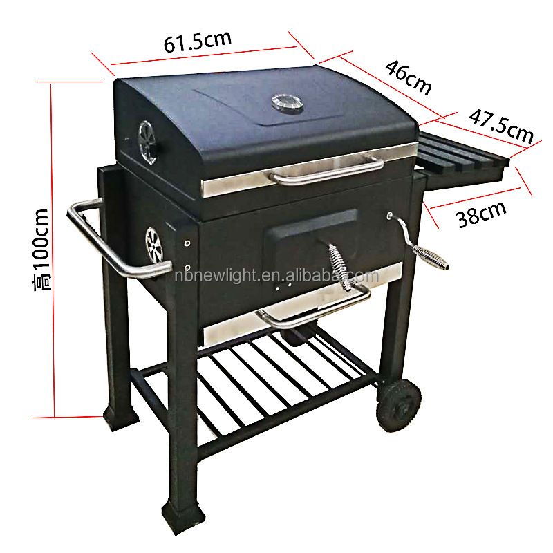 Multifunctional Outdoor Camping Barbecue Stove with Chrome Plated Finish 100x100x46cm