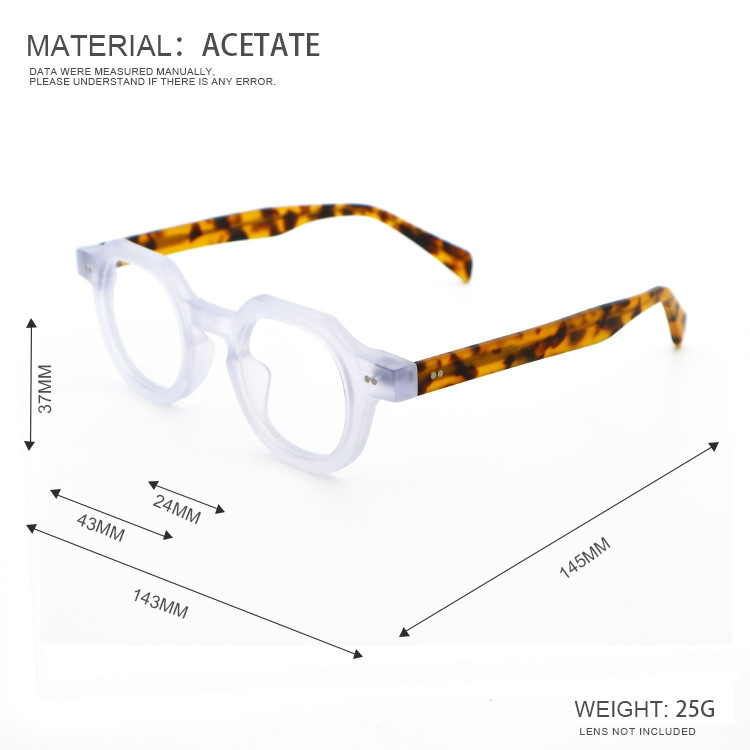 Stylish Temple Adjustable Acetate Optical Glasses Frame MR 98618