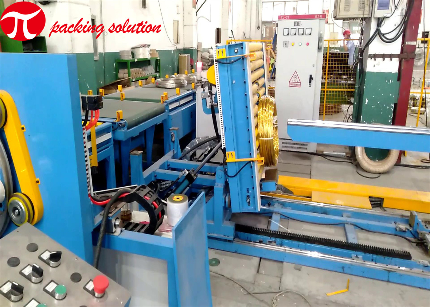 Tilting Copper Coil Packing Line 800mm Copper Wire Wrapping Machine