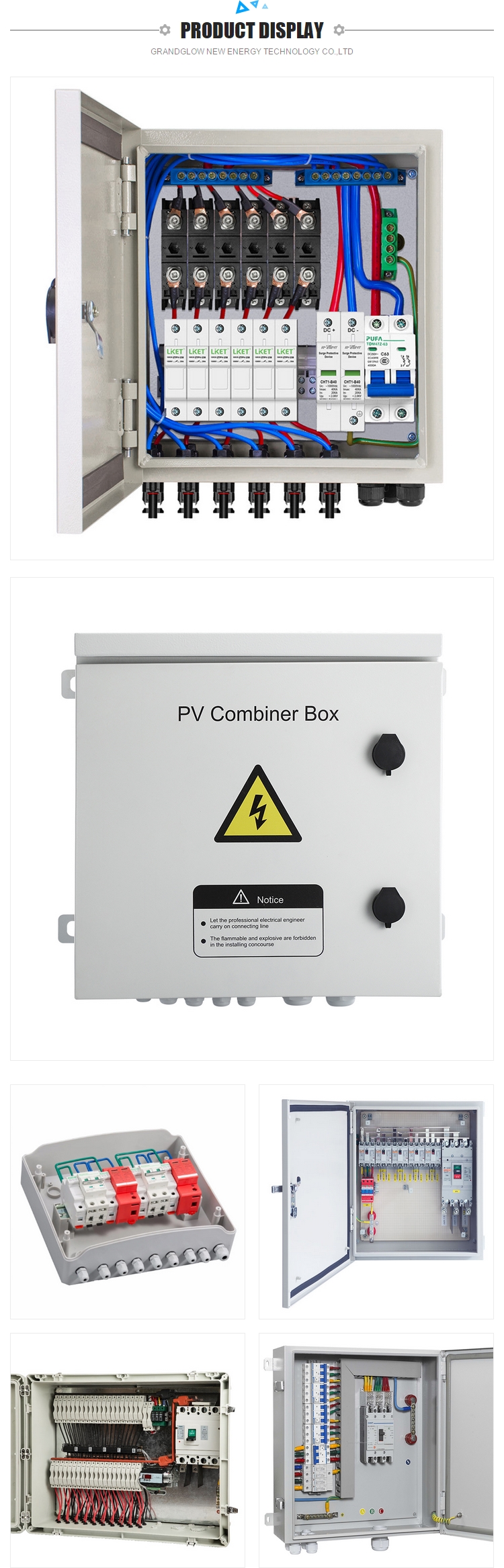 24 in 1out 500vdc Longmax Pv Combiner Junction Box for outdoor installation