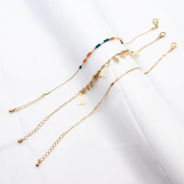 26mm Beaded Bracelets Jewelry Hollow Leaves Tassel Feel With Orange Blue Acrylic