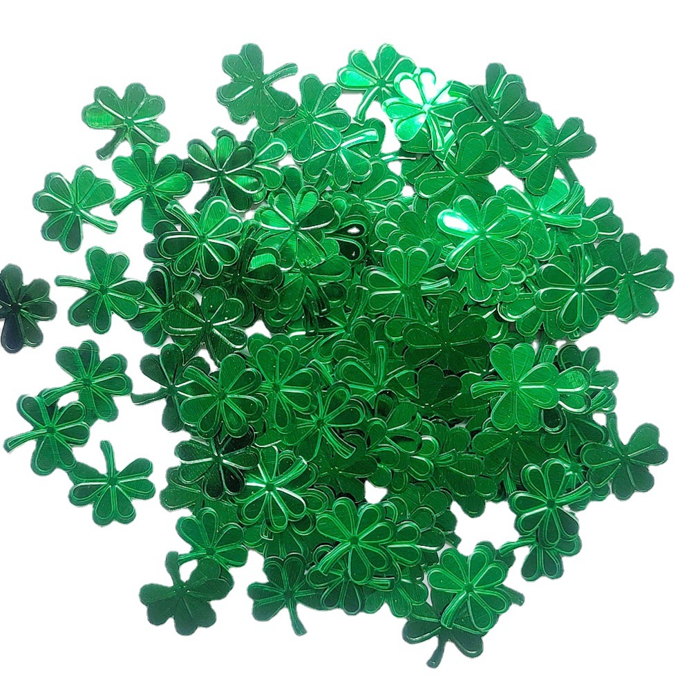 St. Patrick's Day Event Party Supplies Shamrocks Table Confetti in Lucky Clover Hat Shape for Irish Theme Decoration