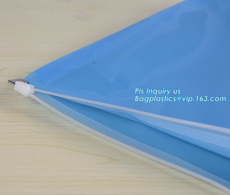 Slider zipper Clear pvc bag for package Vinyl transparent pvc bag cosmetic packing, bottom gusset slider Zip lockk printed