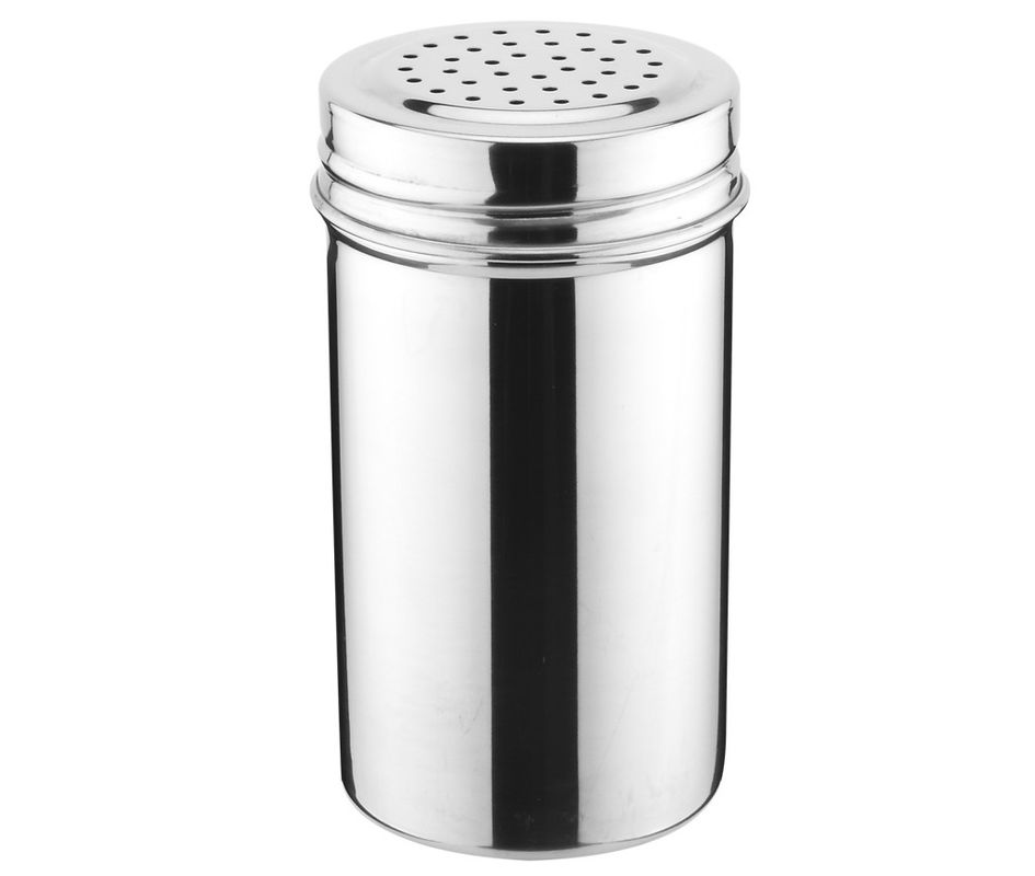 #304 Stainless Steel Salt and Pepper Shaker Porcelain Dinnerware Sets Condiment Pots with Lid 1.5 - 2.5mm Holes
