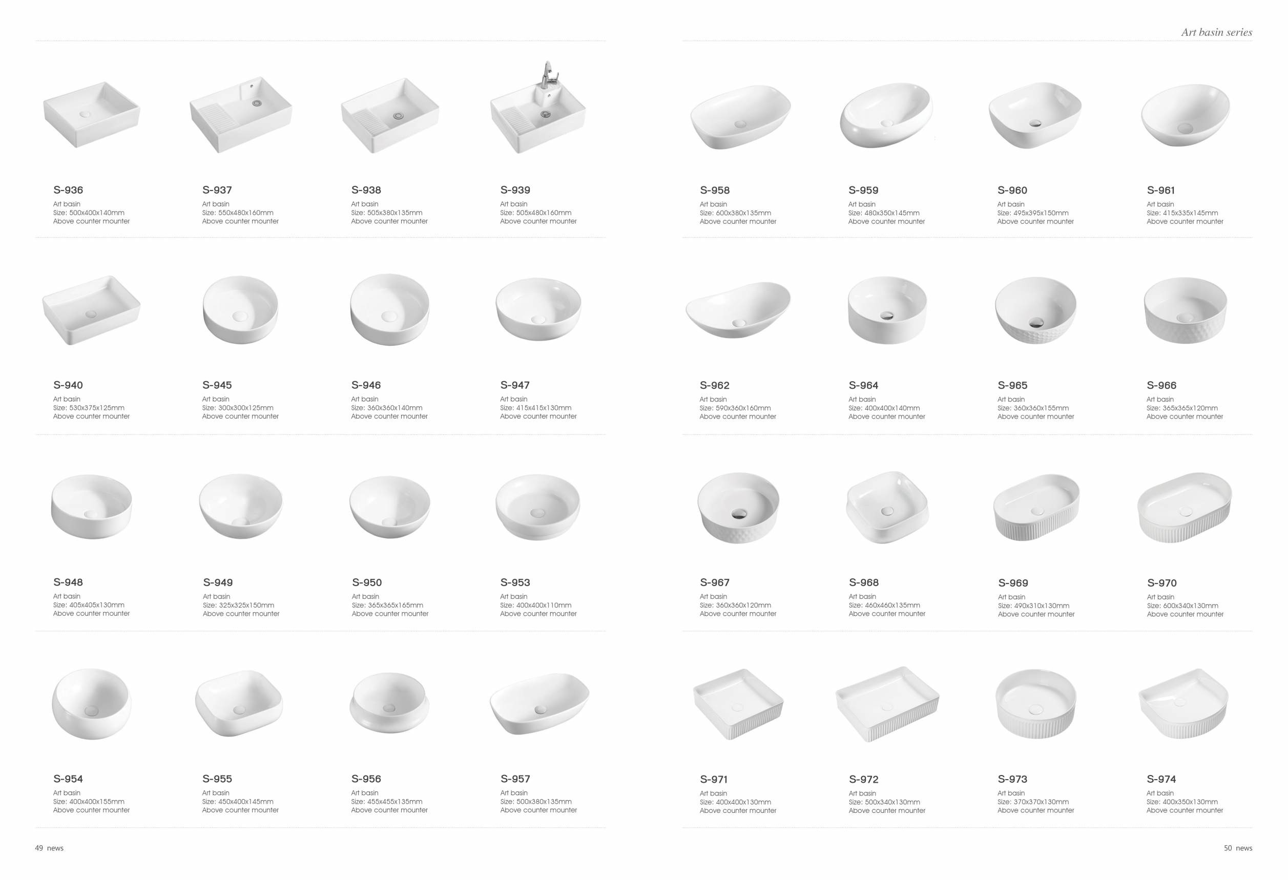 Above Counter White Ceramic Basin Anti Slip for Bathroom Balcony