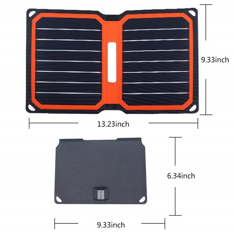 10.6W Monocrystalline Silicon Solar Panel For Outdoor Emergency Cell Phone Charging