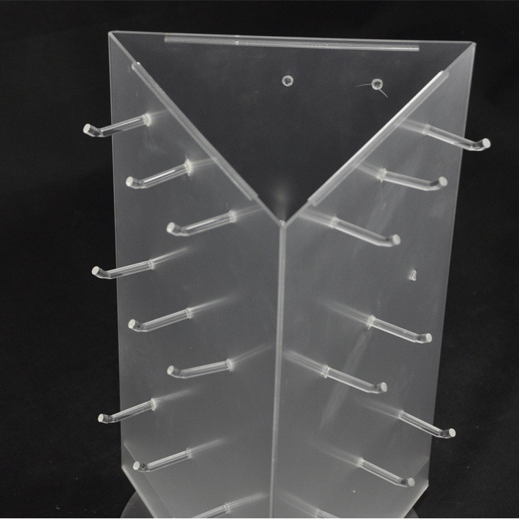 Rotating Frosted Acrylic Sunglasses Display Stand Free Standing Eyewear Display For 9pcs Glasses
