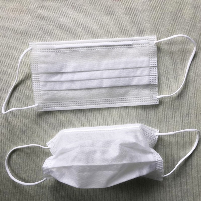 Single Use 3 Ply Disposable Face Mask Non Woven Medical for Pollution Protective