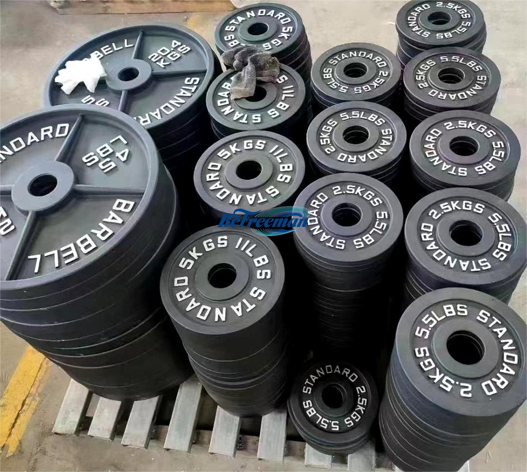 Gym High Quality Four Rib Cast Iron Barbell Weight Plates for Gym in LBs/KGs (Bulk Production)