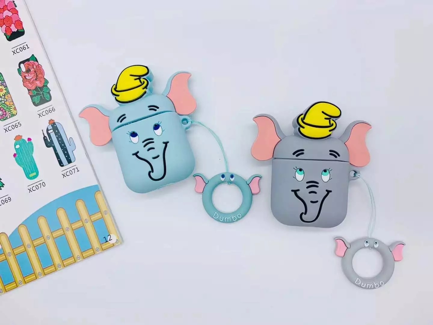For Apple Airpods Case Cartoon Earphone Cover With Lovely Ring 3D Animal Cartoon Earphones Full Protective Cover