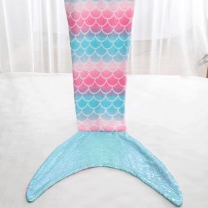 Polyester Mermaid Tail Blanket Sequin Mesmerizing Knit Super Soft Flannel